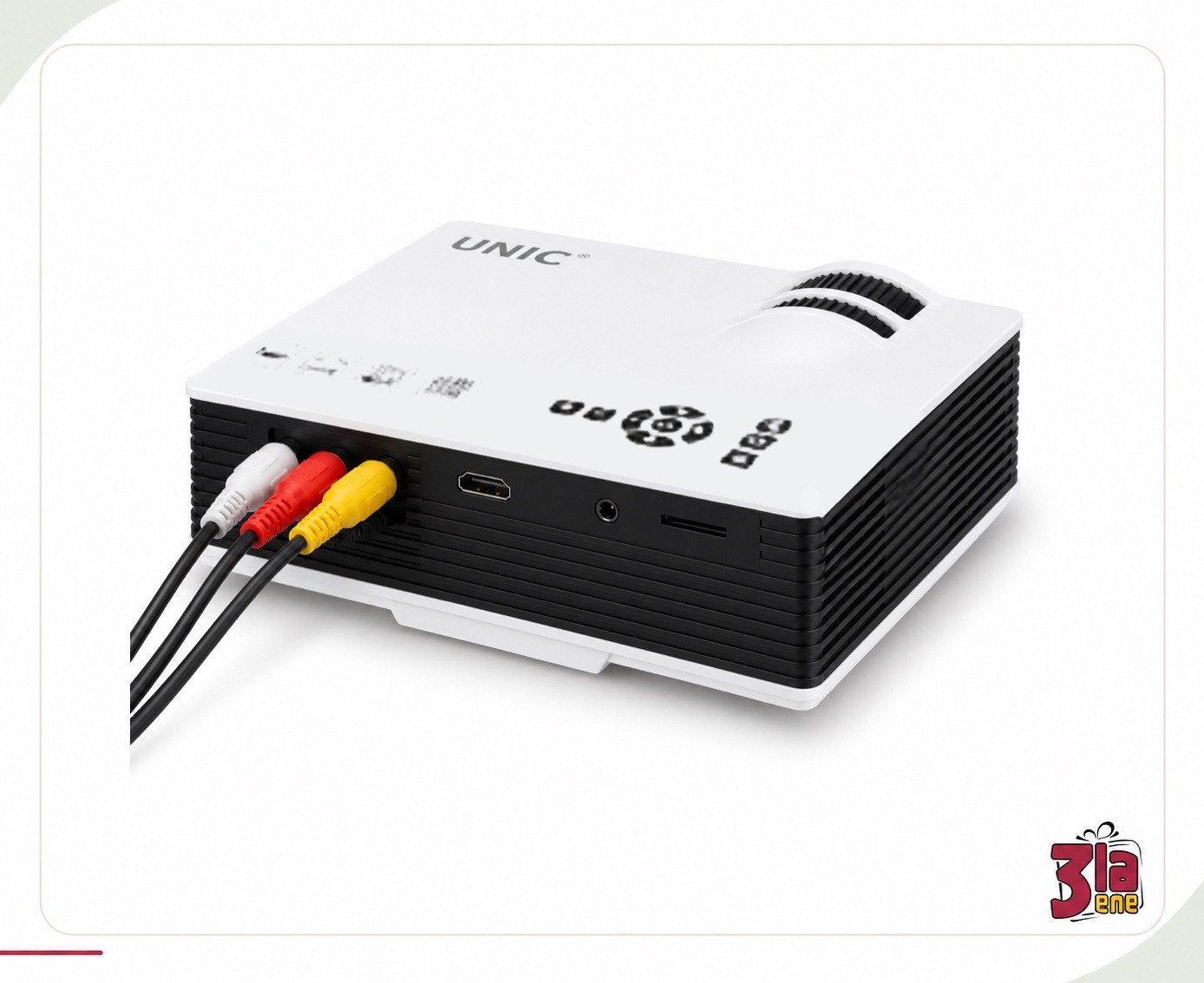 بروجكتر UNIC مدمج مع ريموت ومداخل HDMI وUSB وSD وAV