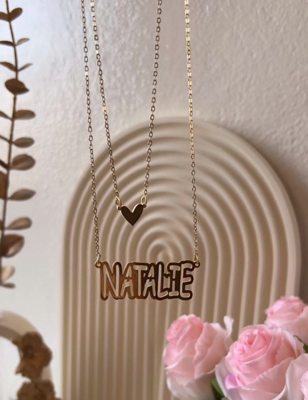 طوق اسم مطلي دهبي