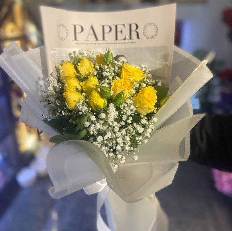 باقة ورد جوري اصفر