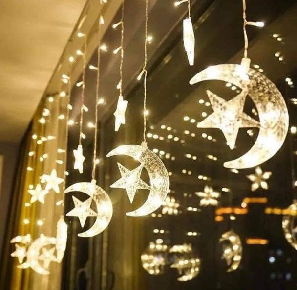 حبل اضاءة نجمة و هلال شلال