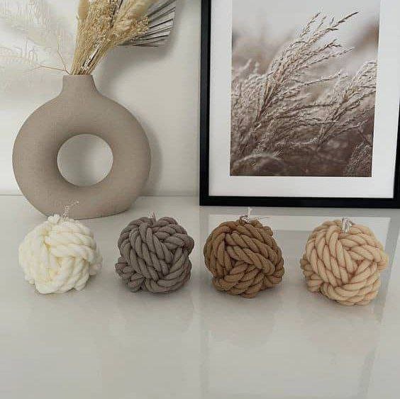 شمعة شكل كبكوبة صوف